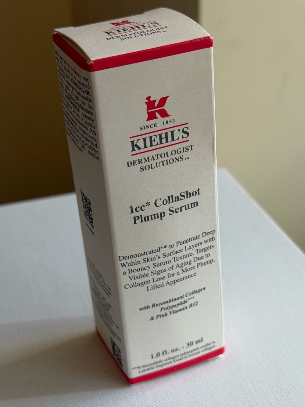 Kiehl’s 1cc CollaShot Plump Serum 30ml Full Size NIB Collagen Peptide